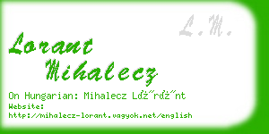 lorant mihalecz business card